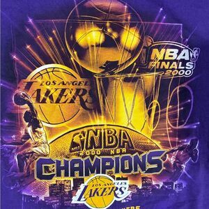 Vintage Los Angeles Lakers NBA Y2K Finals Champions T-Shirt Kobe Shaq XL Purple